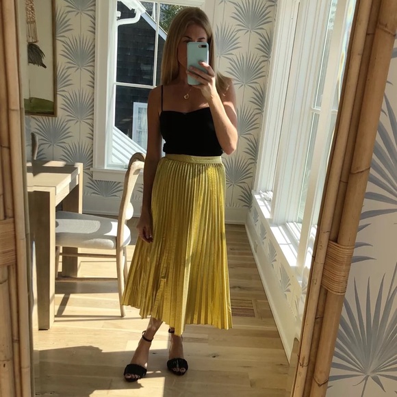 NWT J.Crew Pleated wrap skirt gold - Picture 5 of 5